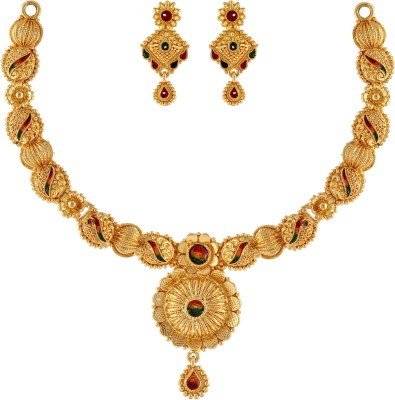 N P FASHION Alloy Gold-plated Multicolor Jewellery Set(Pack of 1)