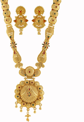 Sk Imitation Alloy Gold-plated Multicolor Jewellery Set(Pack of 1)