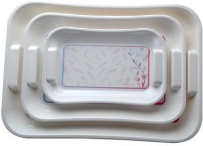 N H Enterprise ACTION-387 SIMPL GLUEY TRAY 3 PCE SET Tray(Microwave Safe)