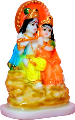 sai hastkala kendra Radha Krishna Decorative Showpiece  -  10 cm(Marble, Multicolor)