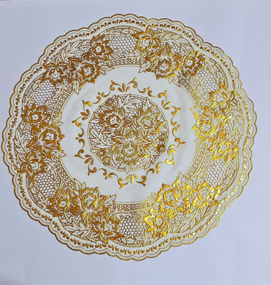 DELHI PVC CORP Round Pack of 1 Table Placemat(Gold, PVC)