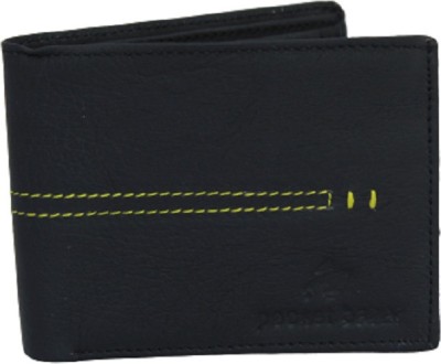 pocket bazar Men Black Genuine Leather Wallet(3 Card Slots)