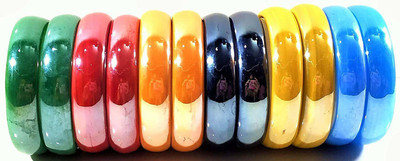 hand kkrafts Glass Bangle Set(Pack of 12)