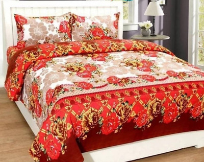 good luck textile 180 TC Microfiber Double Printed Flat Bedsheet(Pack of 1, Multicolor)