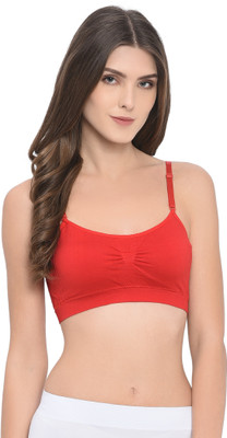 TOMKOT Women Training/Beginners Lightly Padded Bra(Red)