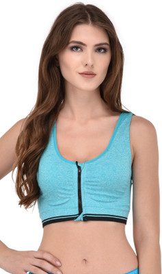 TOMKOT Women Bralette Lightly Padded Bra(Light Blue)