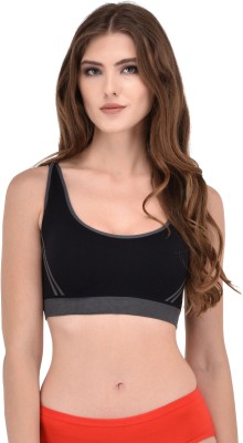 Piftif Women Bralette Lightly Padded Bra(Black)