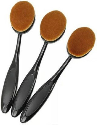 Miss Hot Oval Foundation/Highlighter Makeup Brush (Pack of 3)(Pack of 3)