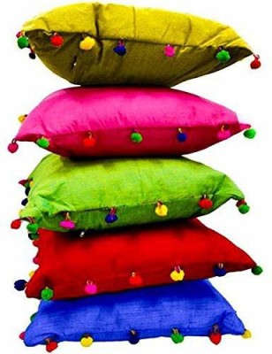 Monk Matters Silk Cushions Cover(Pack of 5, 40.64 cm*40.64 cm, Multicolor)