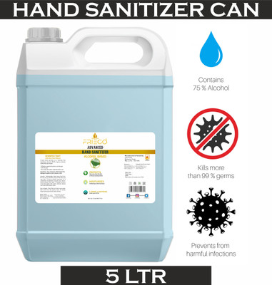 Friego 75% Alcohol Based  (Kills 99.99% Germs & Flu Viruses) Hand Sanitizer Can (5 L)