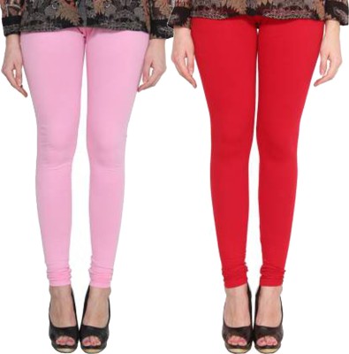 Clarita Churidar  Western Wear Legging(Red, Pink, Solid)