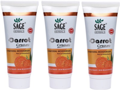 Sage Herbals Carrot Cream Good moisturizer Especially For Dry And Scaly Skin-50 gm(150 g)