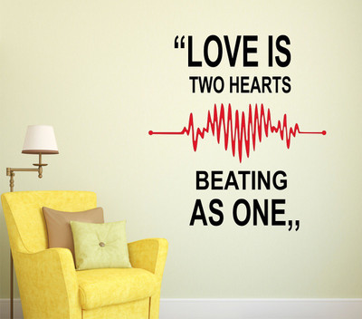 Littlebuds 60 cm Two Hearts Removable Sticker(Pack of 1)