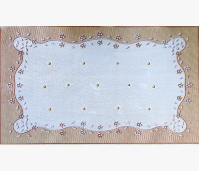 DELHI PVC CORP Rectangular Pack of 6 Table Placemat(Brown, White, PVC)