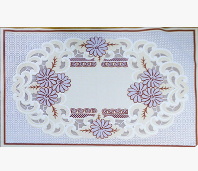 DELHI PVC CORP Rectangular Pack of 6 Table Placemat(Maroon, White, PVC)