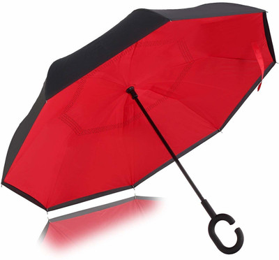 AADCART Umbrella Windproof, Reverse Umbrella, Umbrellas for Women with UV Protection, Upside Down Umbrella with C-Shaped Handle Umbrella(Black)