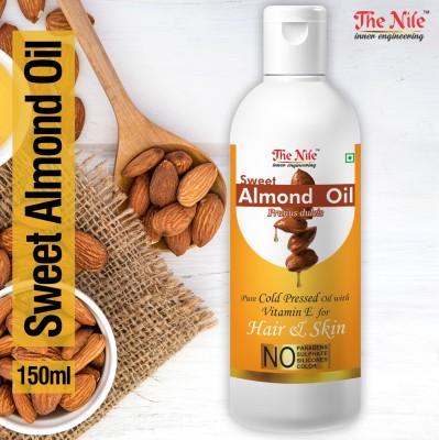 The Nile Pure & Natural Almond OIL WITH VITAMIN E FOR HAIR GROWTH & HAIR SHINE 150 ML Hair Oil(150 ml)