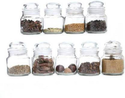 DEVDOX Glass Grocery Container  - 100 ml(Pack of 12, Clear)