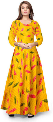 MUDRIKA Women A-line Multicolor Maxi/Full Length Dress
