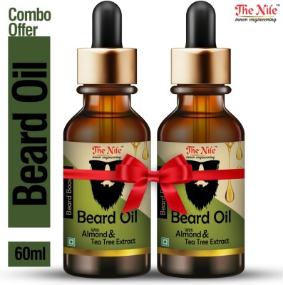 The Nile Beard Booster Oil With Almond And Tea Tree Extract Combo of 2 Bottle 30 ML Each Hair Oil(60 ml)