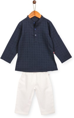 nino bambino Boys Casual Kurta Pyjama(BLUE)