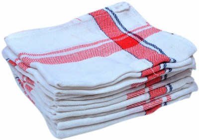 poksi cotton red and white napkins Wet and Dry Cotton Cleaning Cloth(12 Units)