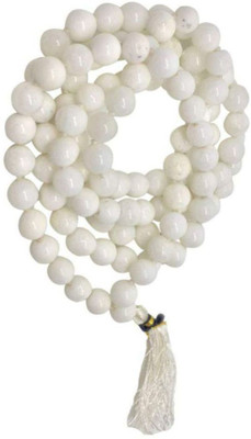 SHREE JAGDAMBA BHAWAN WHITE AGATE ( HAKIK ) MALA Agate Stone Chain