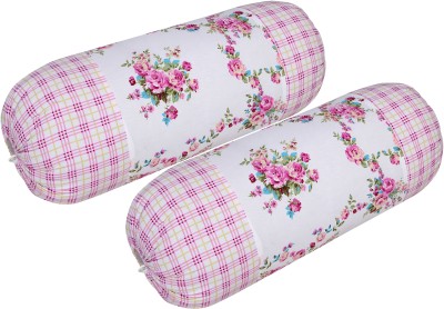 Countingbeds Floral Bolsters Cover(Pack of 2, 75 cm*40 cm, Multicolor)