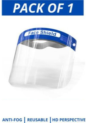 Kaushik K_Faceshield_1 Full Face Shield, Universal Face Protective Visor for Eye Head Protection, Reusable Safety Face Shield for Women and Men-(Pack of 1) Safety Visor(Size - M)
