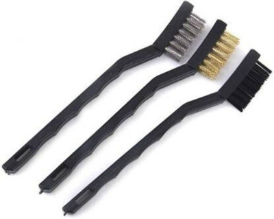 Miranshi Enterprise 3 PCs Mini Wire Brush Set - Cleaning Tool Kit Handle Scratch Brush(Pack of 3)