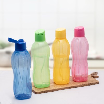 TUPPERWARE Aquasafe Fliptop Bottle 4pc 1000 ml Bottle(Pack of 4, Pink, Blue, Yellow, Green, Plastic)