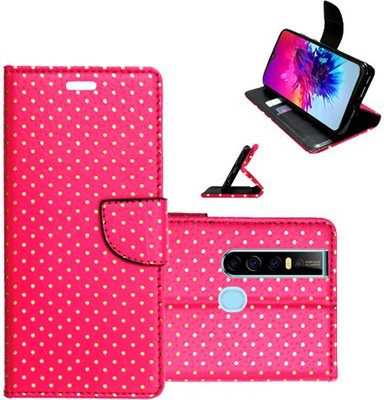 Realgo Flip Cover for Tecno Camon 15 Pro(Pink, Pack of: 1)