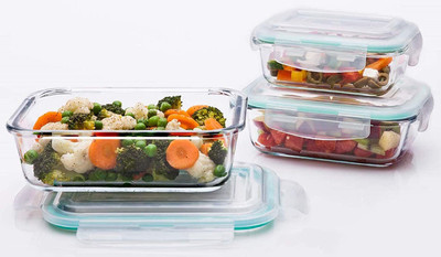 Signoraware Glass Utility Container  - 2050 ml(Pack of 3, Clear)
