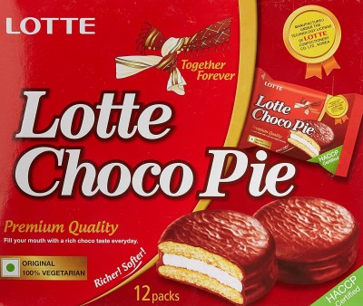 Lotte Chocopie-12 Pcs (Pack of 2 ) Cookies Biscuit(2 x 200 g)