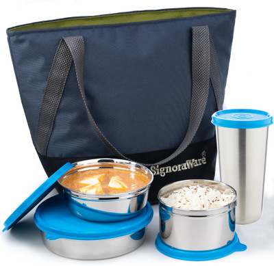 Signoraware Sling in style bag, Set of 4, (600ml 4 Containers Lunch Box(1850 ml)