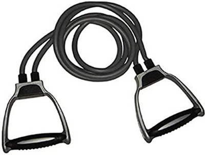 DIARA Double Tube Resistance bannd. With D- handle. Home workout. Resistance Tube(Grey)
