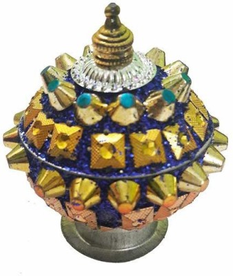 salvusappsolutions Attractive Kumkum Sindoor Box For women girls sindoor Decorative Showpiece  -  7.7 cm(Iron, Multicolor)