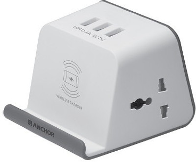 Anchor By Panasonic Extension Socket with Wireless Charging (White + Grey) 2 Socket Extension Boards(White, 1.5 m, With USB Port) Anchor By Panasonic Extension Socket with Wireless Charging (White + Grey) 2 Socket Extension Boards(White, 1.5 m, With USB Port)