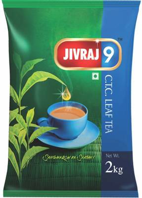 Jivraj Tea Limited Jivraj 9 CTC Leaf Tea 2 Kg Unflavoured Black Tea Pouch  (2 kg)