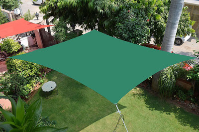 THE KD HOUSE SHADE NET THE KD HOUSE SHADE Sail Sun Blockage Extra Heavy Duty Desert Strom 10 X 10 Ft Tent Tent - For Car Parking, Drive Ways, Gardens, Children Play Areas, Verandas(Green)