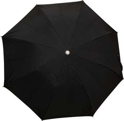 ORANGE 2 Fold Mono Silver Black Umbrella(Black)