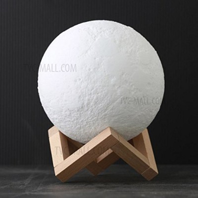 Connectwide 4W 3D Moon Lamp, White, Round Table Lamp(16 cm, White)