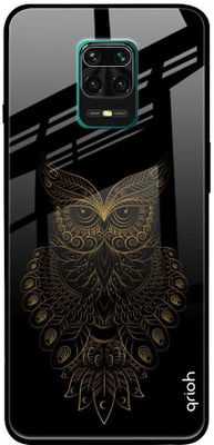 QRIOH Glass Back Cover for Poco M2 Pro(Multicolor, Grip Case, Silicon, Pack of: 1)