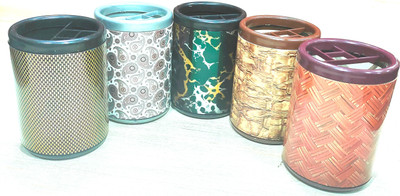 OMEGA 1 Compartments Plastic Pen/Pencil Holder - Deluxe Pack of 5 ( 5 pcs )(Multicolor)