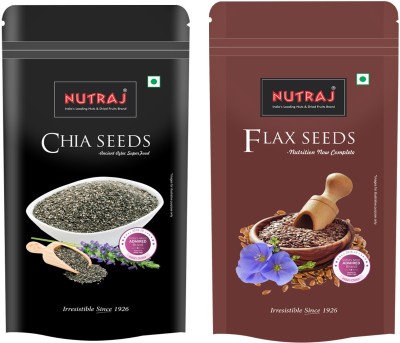Nutraj Flax & Chia Seeds Brown Flax Seeds, Chia Seeds(400 g, Pack of 2)