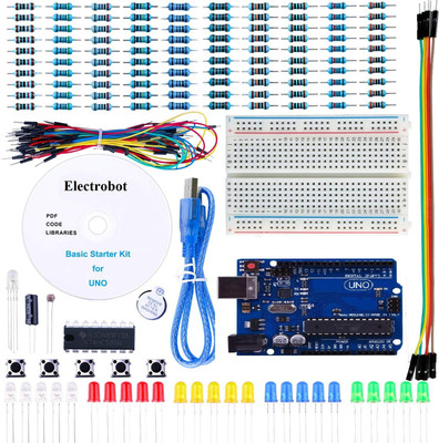 Electrobot Arduino UNO Project Basic Starter Kit with Tutorials Educational Electronic Hobby Kit