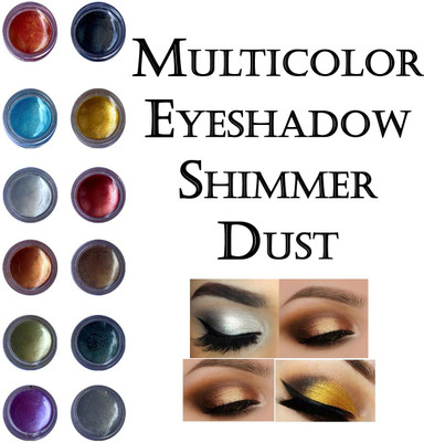 VOZWA Multicolor Shining Eyeshadow Shimmer Dust 12 Pcs 12 g(Multicolor)
