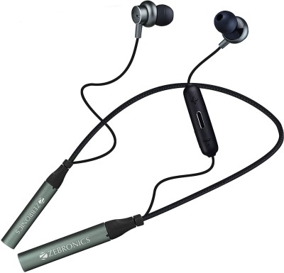 ZEBRONICS Zeb-Aika Supporting Bluetooth Neckband Bluetooth Gaming Headset(Grey, In the Ear)