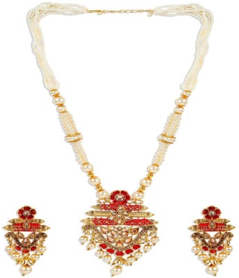 Jewels Capital Alloy Gold-plated Red, Gold Jewellery Set(Pack of 1)