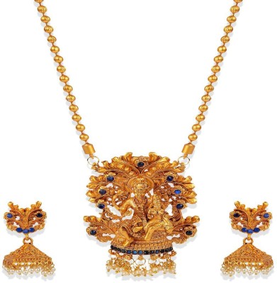 Jewels Capital Alloy Gold-plated Blue, Gold Jewellery Set(Pack of 1)